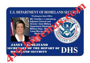 ID CARD OF SECRETARY OF THE DEPARTMENT OF HOMELAND SECURITY